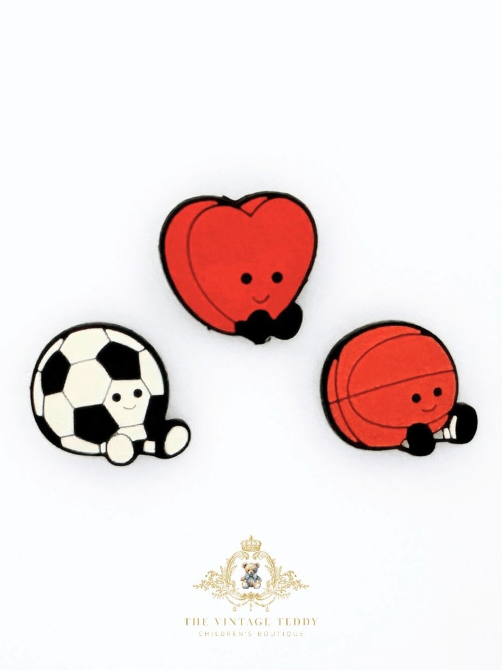 Cute Kids Shoes Charms for Crocs Style Clogs Sports Soccer & Basketball Set of 3